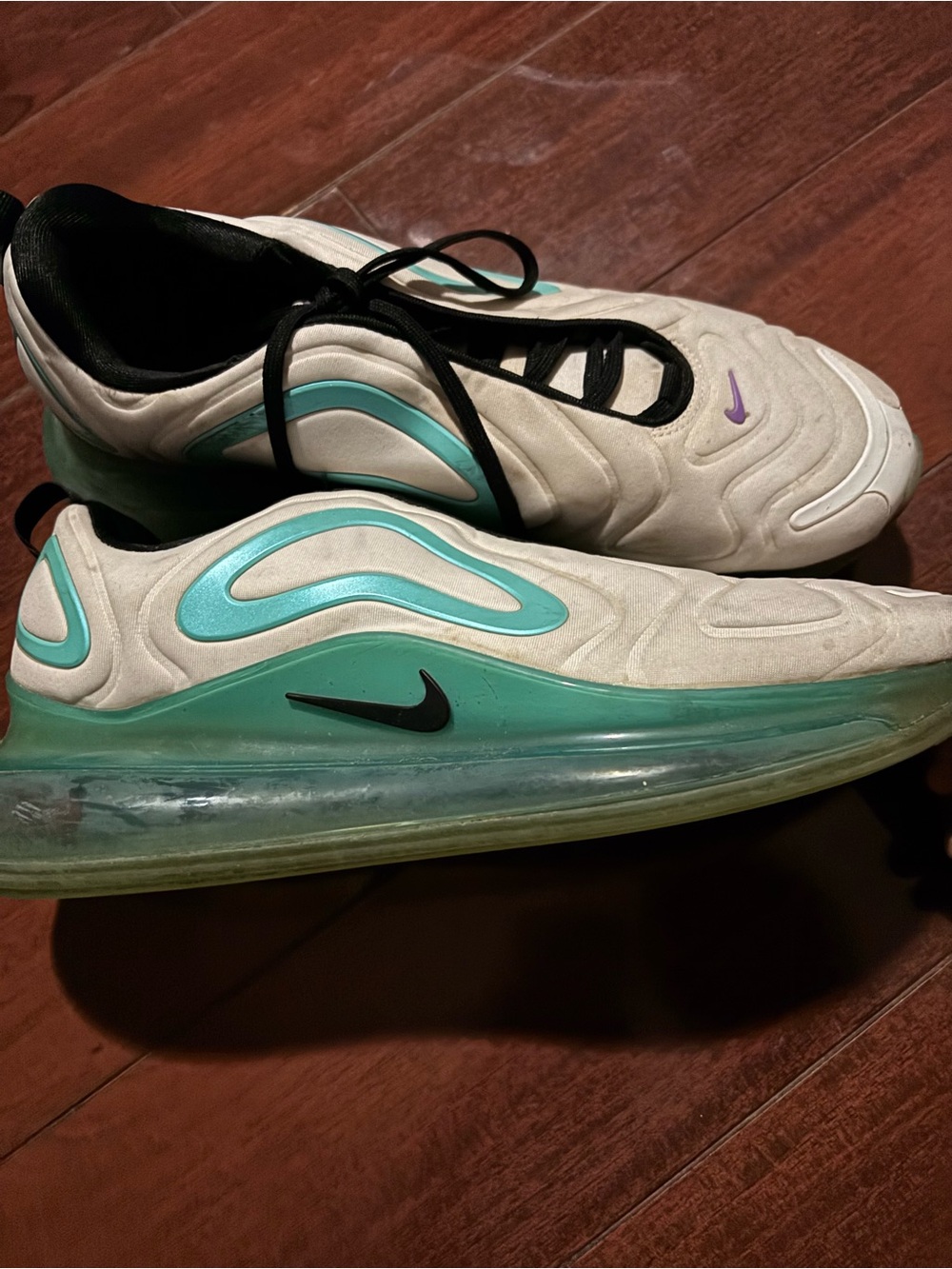 Nike Men’s Sneakers - White with Teal and Black Accents